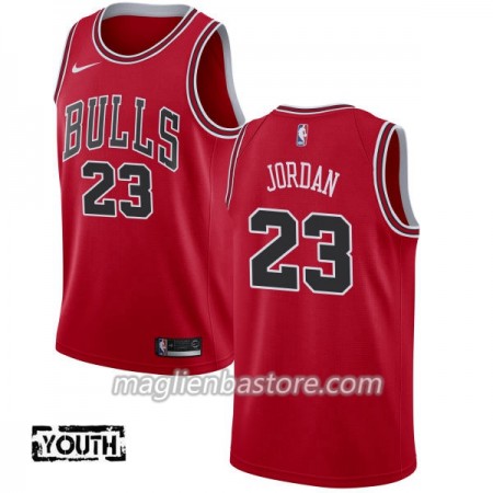 Maglia NBA Chicago Bulls Michael Jordan 23 Nike 2017-18 Rosso Swingman - Bambino